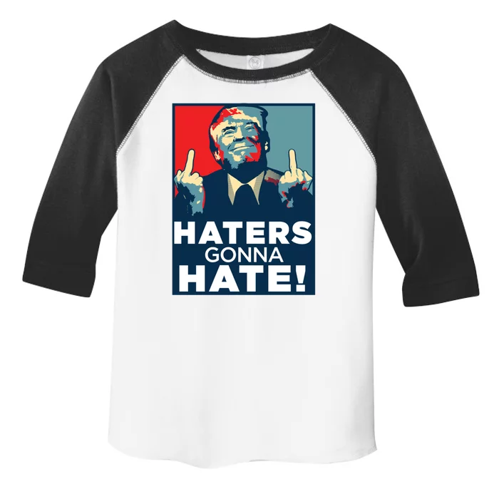 Donald Trump Middle Finger Funny Haters Gonna Hate President Gift Toddler Fine Jersey T-Shirt