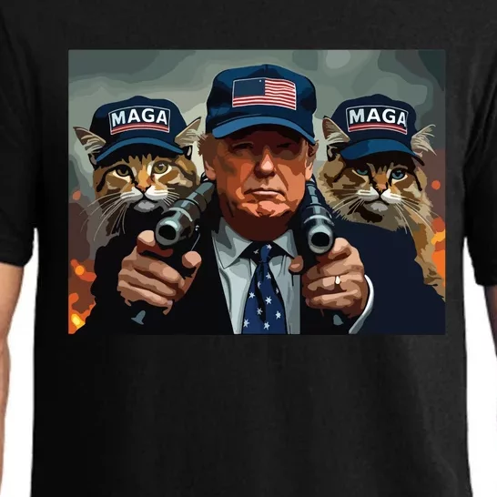 Donald Trump Make Cats Safe Again Red Hat 2024 Debate Funny Pajama Set