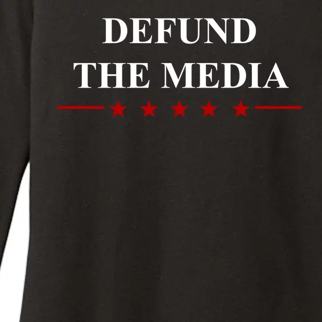 Defund The Media USA Star Womens CVC Long Sleeve Shirt