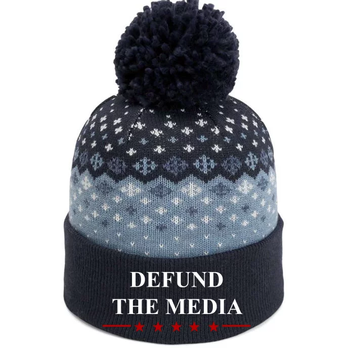 Defund The Media USA Star The Baniff Cuffed Pom Beanie