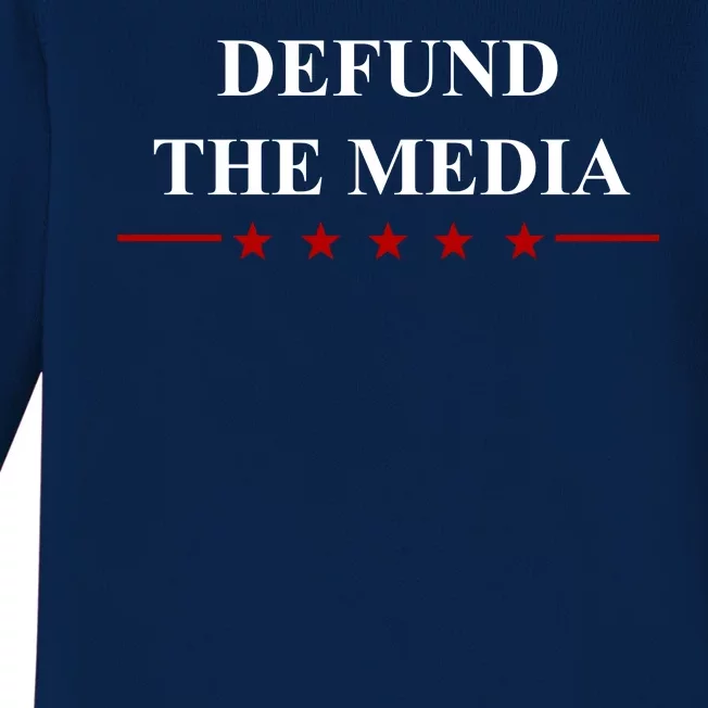 Defund The Media USA Star Baby Long Sleeve Bodysuit