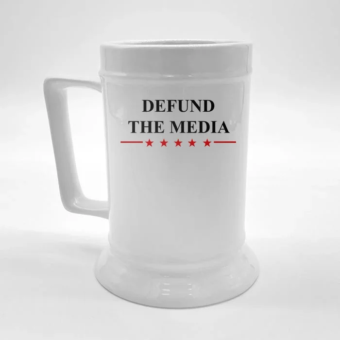 Defund The Media USA Star Front & Back Beer Stein