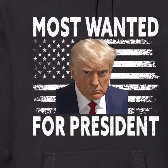 Donald Trump Most Wanted For President 2024 Pro Mugshot Premium Hoodie