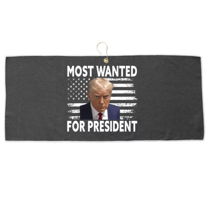 Donald Trump Most Wanted For President 2024 Pro Mugshot Large Microfiber Waffle Golf Towel