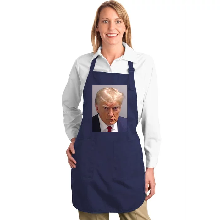 Donald Trump Mugshot Full-Length Apron With Pocket