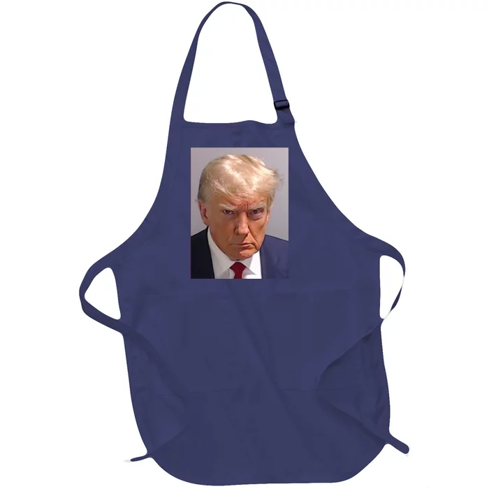 Donald Trump Mugshot Full-Length Apron With Pocket