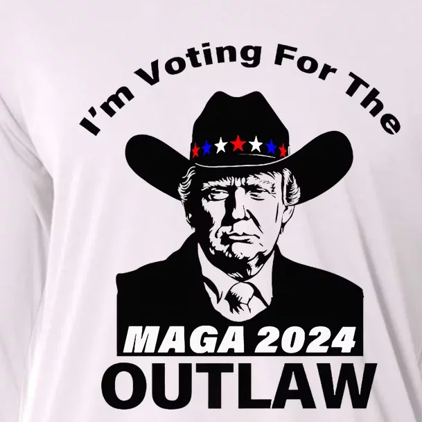 Donald Trump Maga IM Voting For The Outlaw 2024 President Cooling Performance Long Sleeve Crew