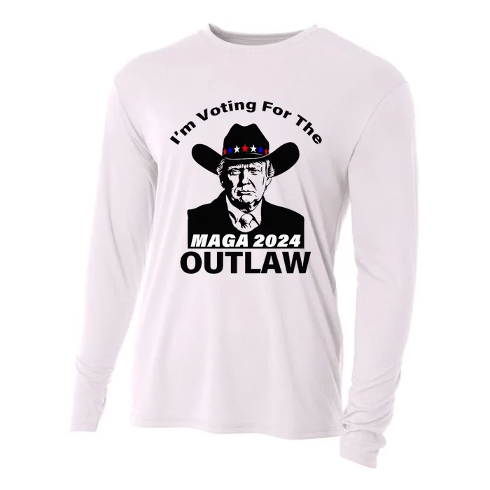 Donald Trump Maga IM Voting For The Outlaw 2024 President Cooling Performance Long Sleeve Crew