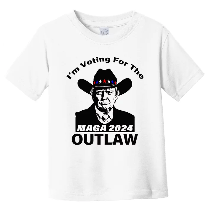 Donald Trump Maga IM Voting For The Outlaw 2024 President Toddler T-Shirt