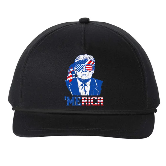 Donald Trump Merica Trump Sunglass Us Flag Snapback Five-Panel Rope Hat