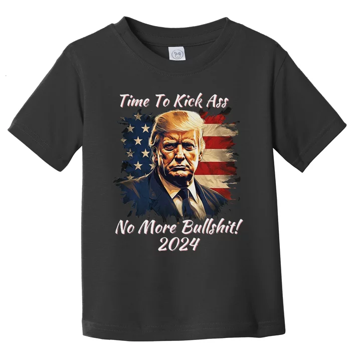 Donald Trump My President 2024 America Mug Shot Flag Funny Toddler T-Shirt