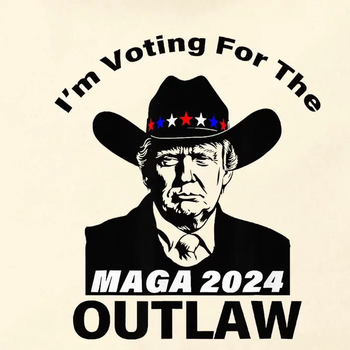 Donald Trump Maga IM Voting For The Outlaw 2024 President Zip Tote Bag