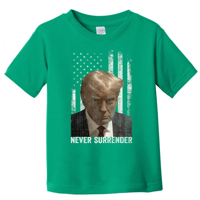 Donald Trump Mugshot Never Surrender Toddler T-Shirt