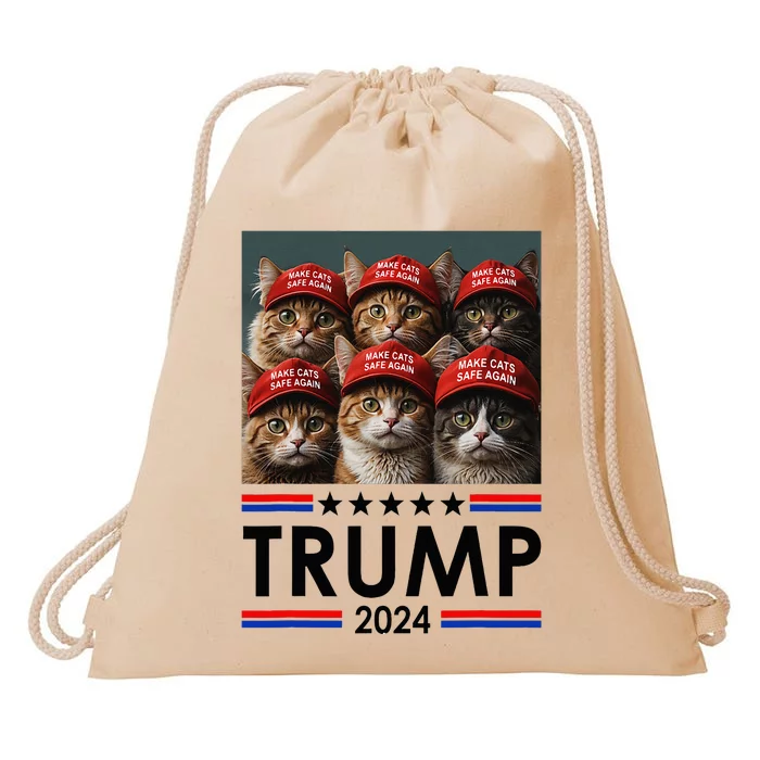 Donald Trump Make Cats Safe Again 2024 Drawstring Bag