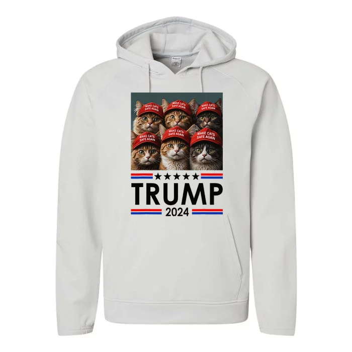 Donald Trump Make Cats Safe Again 2024 Performance Fleece Hoodie