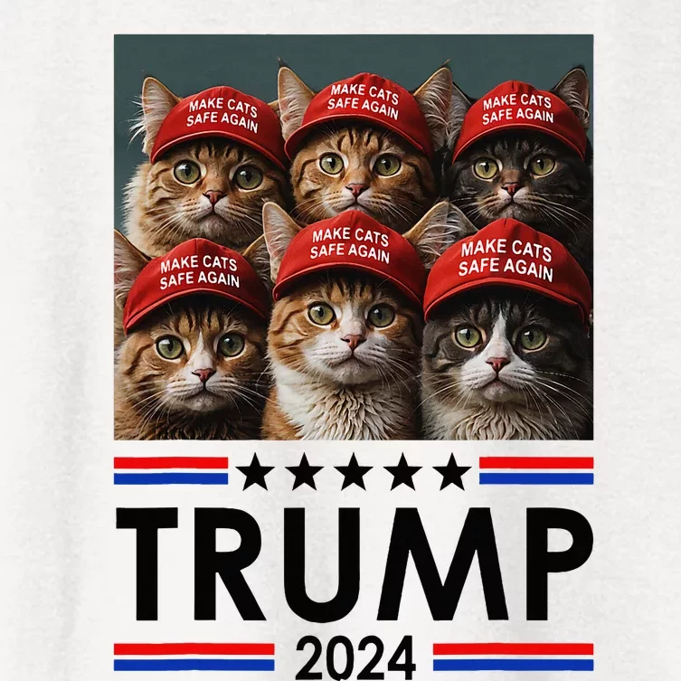 Donald Trump Make Cats Safe Again 2024 Women's Crop Top Tee