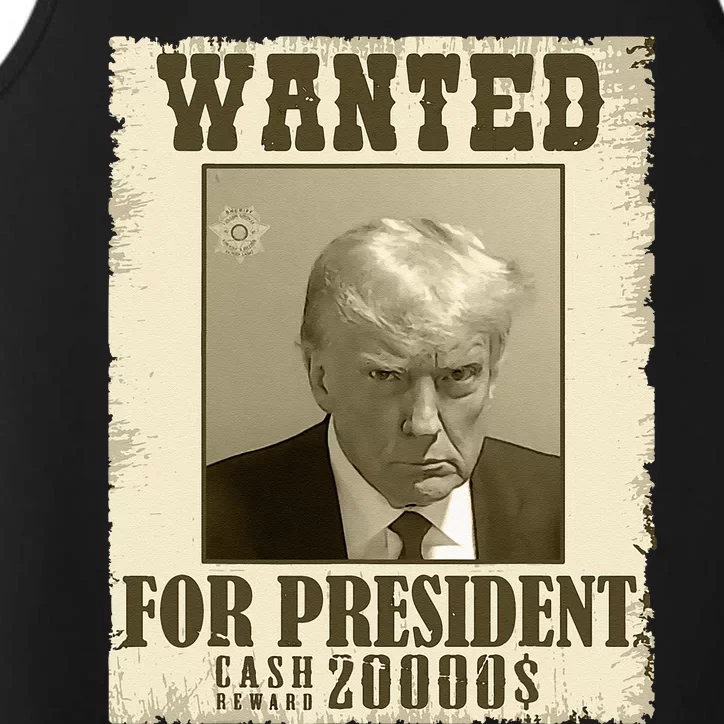 Donald Trump Mug Shot Wanted For Presidents Election Funny Performance Tank