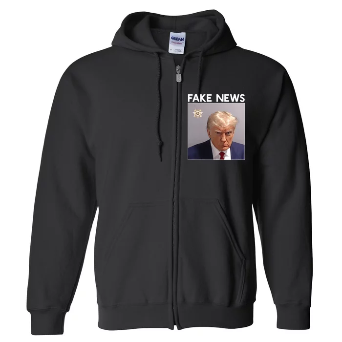 Donald Trump Mugshot | Trump Mug Shot Fake News Full Zip Hoodie