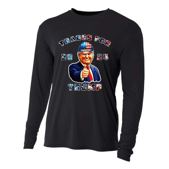 Donald Trump Maga IM Voting Trades For Trump 2024 Cooling Performance Long Sleeve Crew