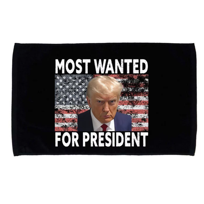 D.onald Trump Most Wanted For President 2024 Pro M.ugshot Microfiber Hand Towel