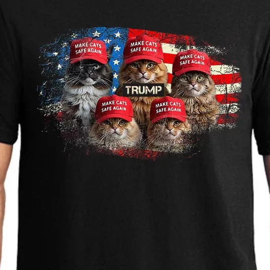 Donald Trump Make Cats Safe Again Red Hat 2024 Debate Pajama Set