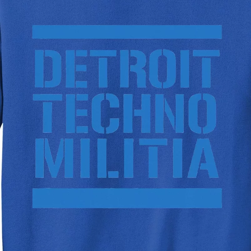 Detroit Techno Militia Blue Logo Tall Sweatshirt