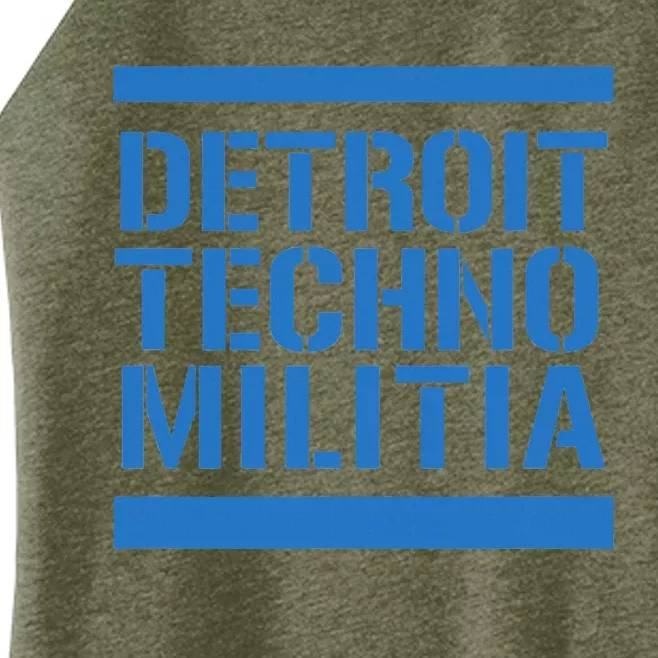 Detroit Techno Militia Blue Logo Women’s Perfect Tri Rocker Tank