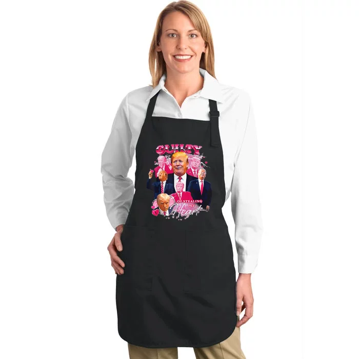 Donald Trump Mug Shot Guilty Of Stealing My Heart Full-Length Apron With Pocket