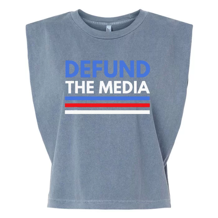 Defund The Media Funny Media Election Humor Garment-Dyed Women's Muscle Tee