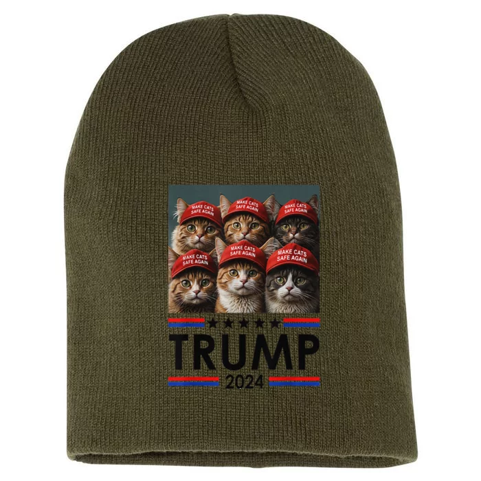 Donald Trump Make Cats Safe Again 2024 Debate Funny Short Acrylic Beanie