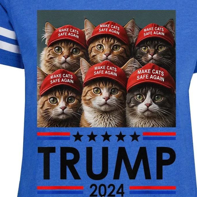 Donald Trump Make Cats Safe Again 2024 Debate Funny Enza Ladies Jersey Football T-Shirt