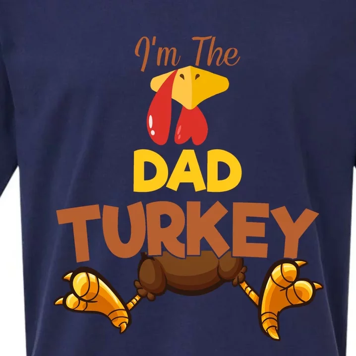 Dad Turkey Matching Family Group Thanksgiving Gifts Sueded Cloud Jersey T-Shirt