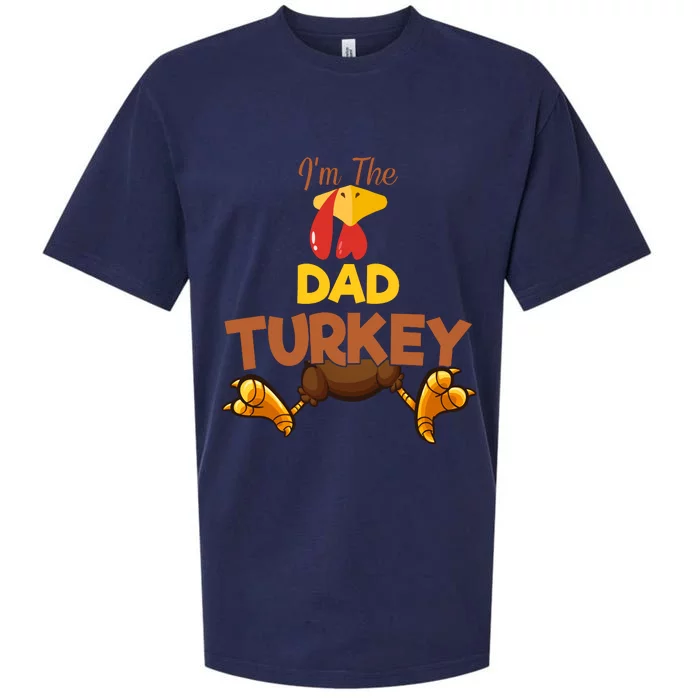 Dad Turkey Matching Family Group Thanksgiving Gifts Sueded Cloud Jersey T-Shirt