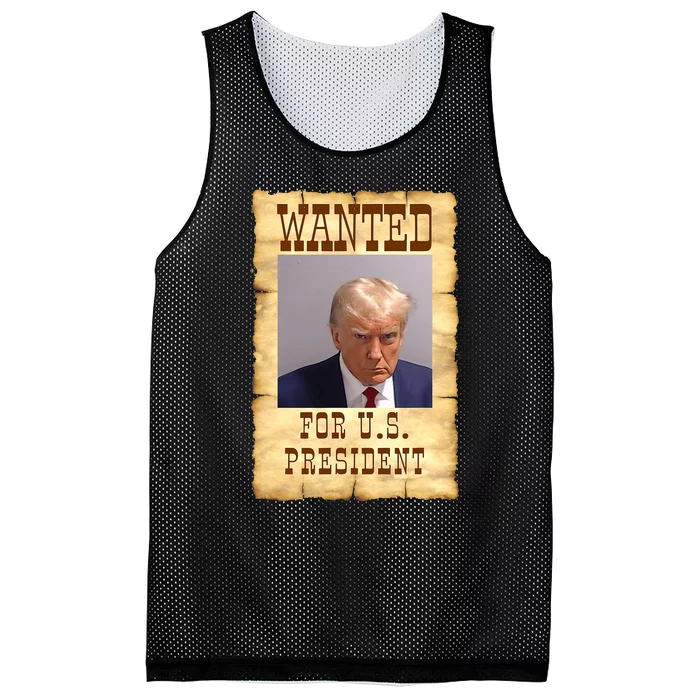 Donald Trump Mug Shot Wanted For US President Mesh Reversible Basketball Jersey Tank