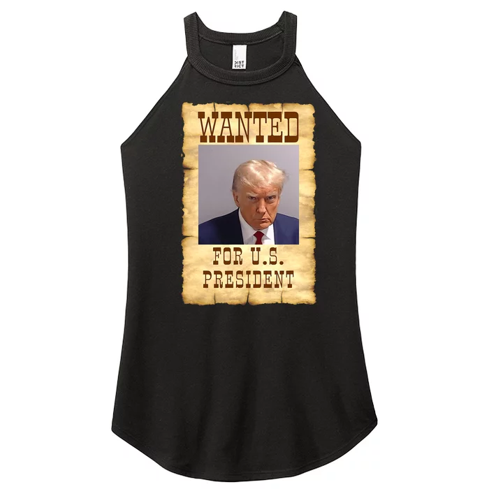 Donald Trump Mug Shot Wanted For US President Women’s Perfect Tri Rocker Tank