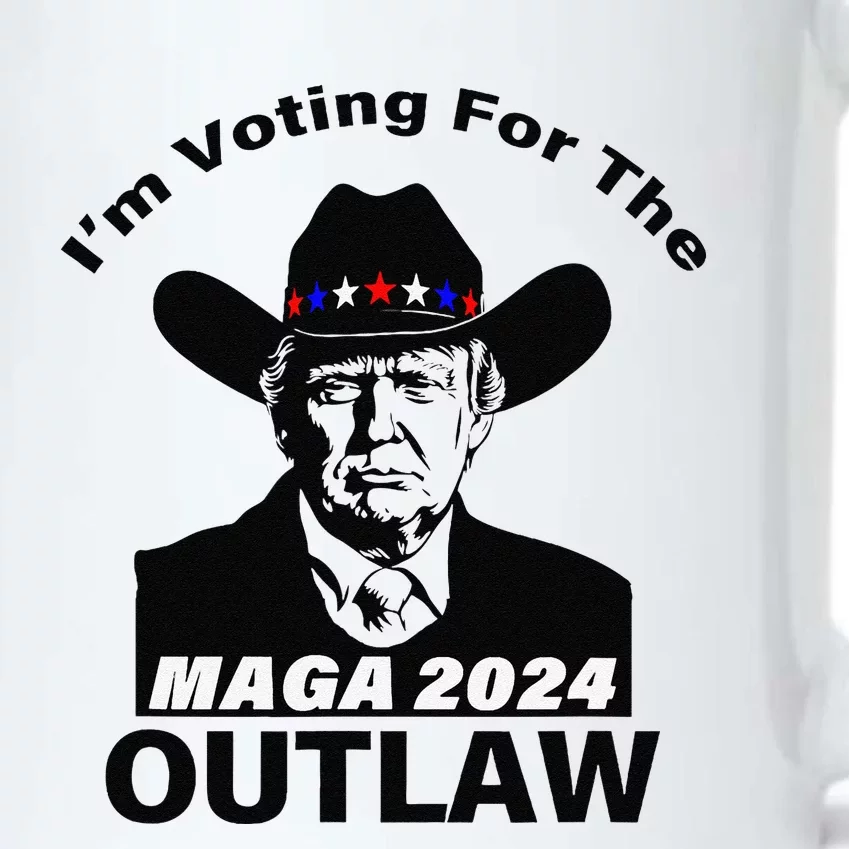 Donald Trump Maga IM Voting For The Outlaw 2024 President Black Color Changing Mug