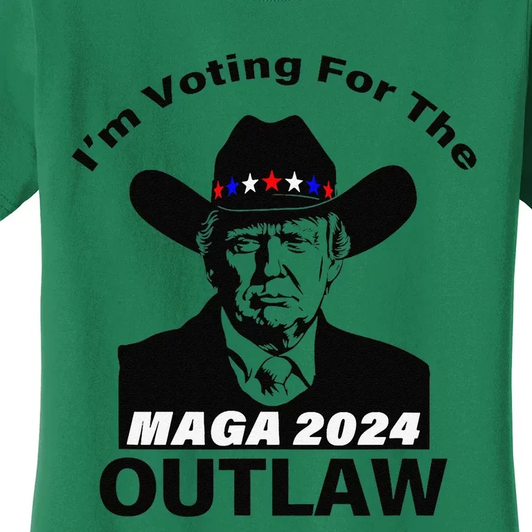 Donald Trump Maga IM Voting For The Outlaw 2024 President Women's T-Shirt