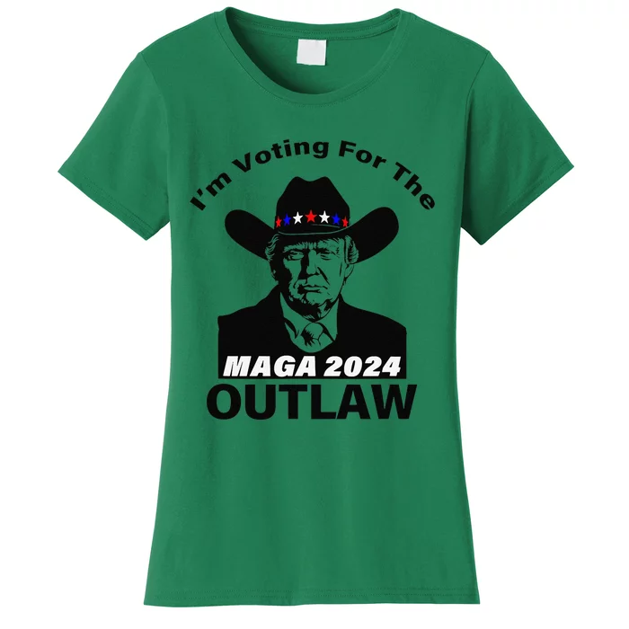 Donald Trump Maga IM Voting For The Outlaw 2024 President Women's T-Shirt