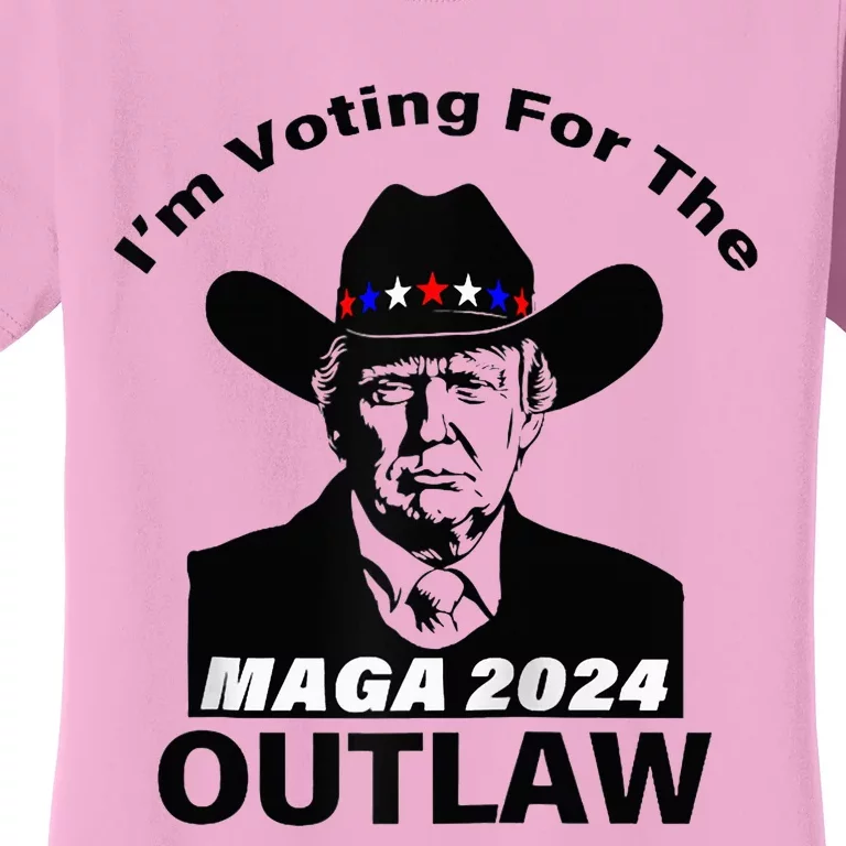 Donald Trump Maga IM Voting For The Outlaw 2024 President Raglan Women's T-Shirt