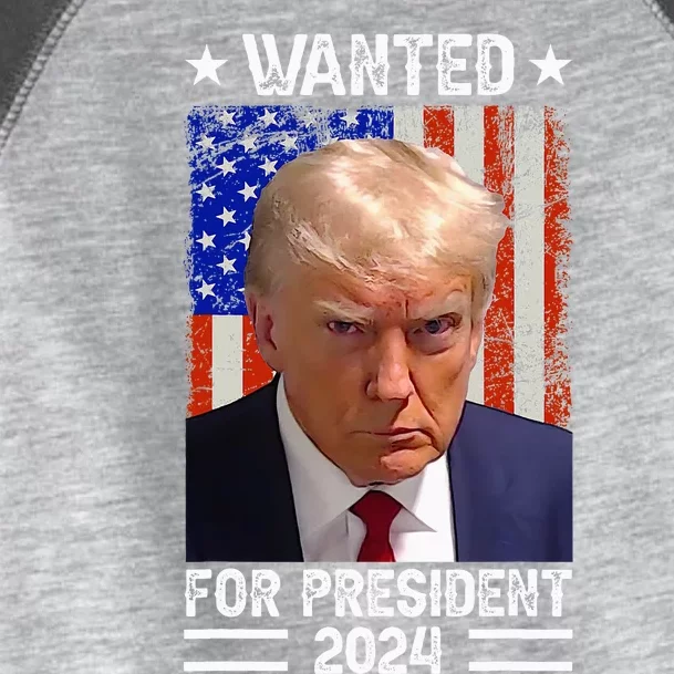 Donald Trump Mug Shot Wanted For U.S. President 2024 Toddler Fine Jersey T-Shirt