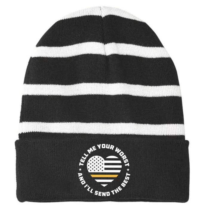 Dispatch Tell Me Your Worst ILl Send The Best Striped Beanie with Solid Band