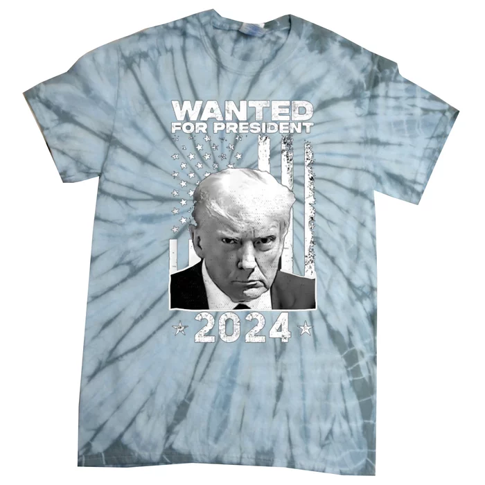 Donald Trump Mug Shot Wanted For U.S. President 2024 Tie-Dye T-Shirt