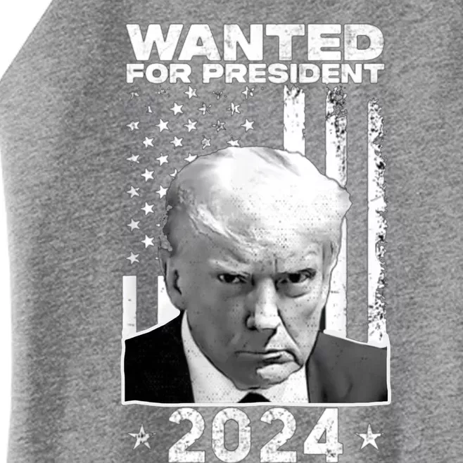 Donald Trump Mug Shot Wanted For U.S. President 2024 Women’s Perfect Tri Rocker Tank