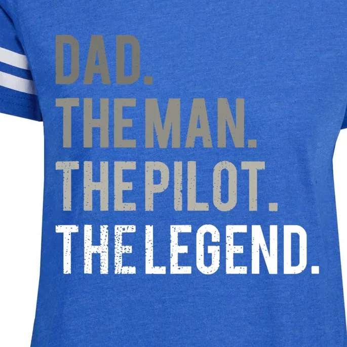 Dad The Man The Pilot The Legend Father Aviation Gift Enza Ladies Jersey Football T-Shirt