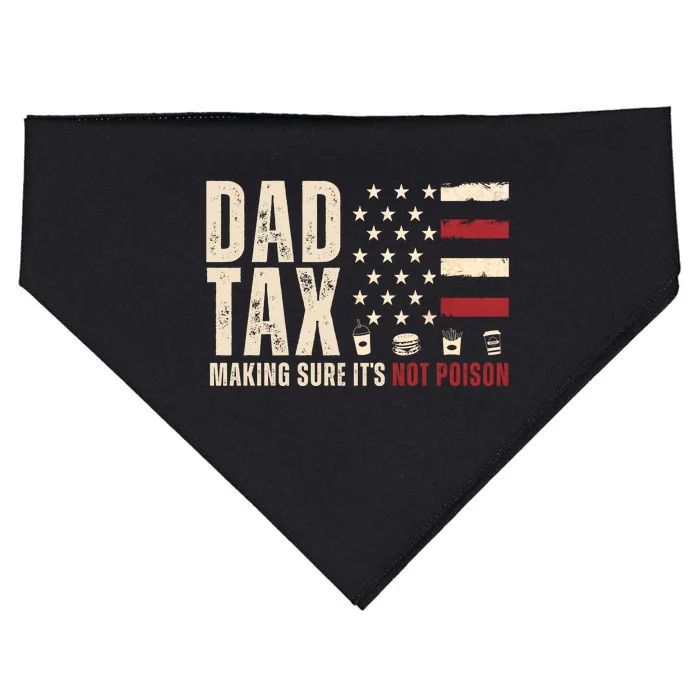 Dad Tax Making Sure ItS Not Poison Usa Flag USA-Made Doggie Bandana