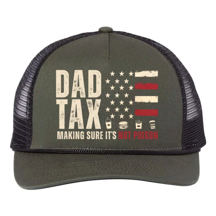 Dad Tax Making Sure ItS Not Poison Usa Flag Retro Rope Trucker Hat Cap