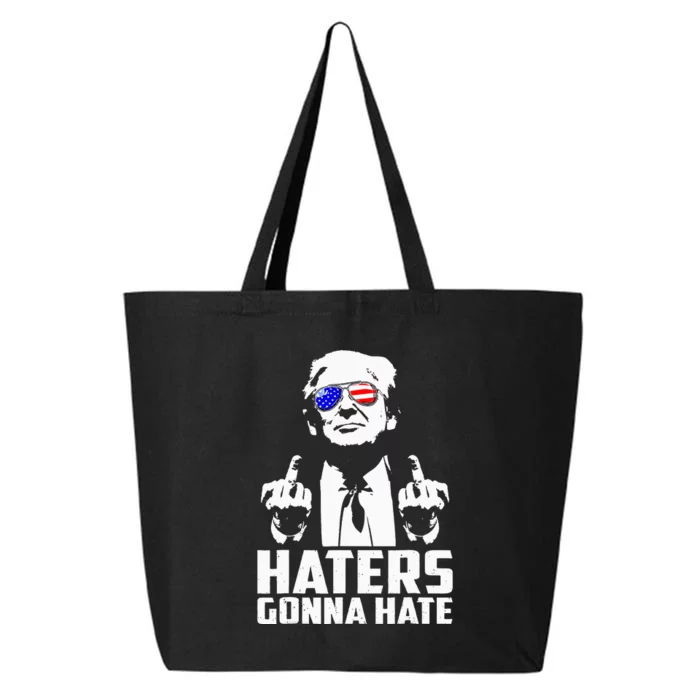 Donald Trump Middle Finger Funny Haters Gonna Hate President 25L Jumbo Tote