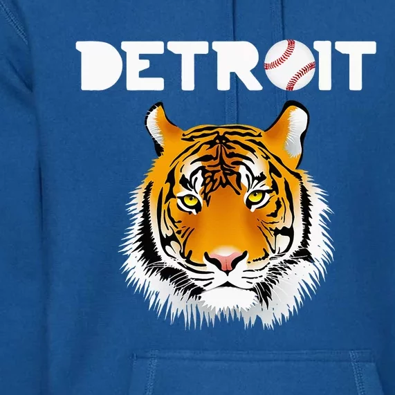 Distressed Tiger Mascot Cool Detroit Tiger Design Premium Hoodie