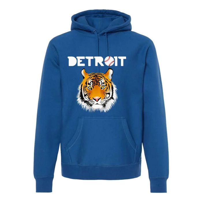 Distressed Tiger Mascot Cool Detroit Tiger Design Premium Hoodie