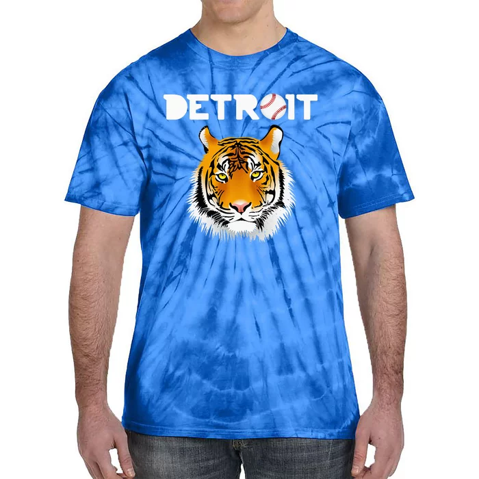 Distressed Tiger Mascot Cool Detroit Tiger Design Tie-Dye T-Shirt